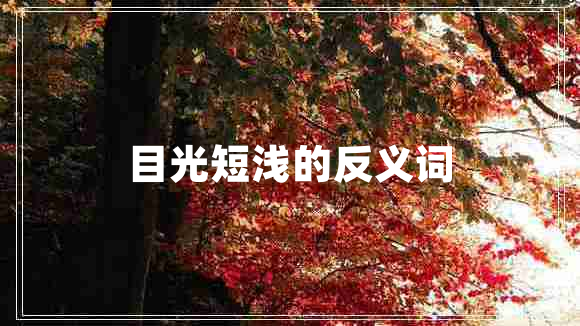 目光短淺的反義詞