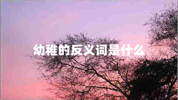 幼稚的反義詞是什么