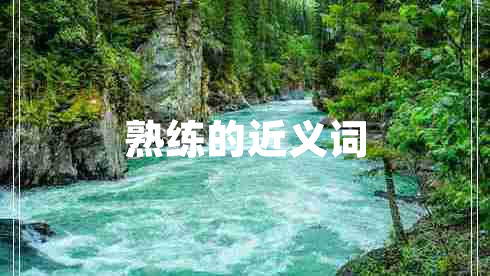 熟練的近義詞 熟練的近義詞