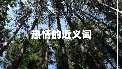 熱情的近義詞