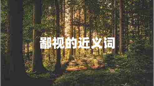 鄙視的近義詞 鄙視的近義詞