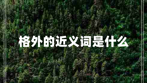 格外的近義詞是什么 格外的近義詞是什么