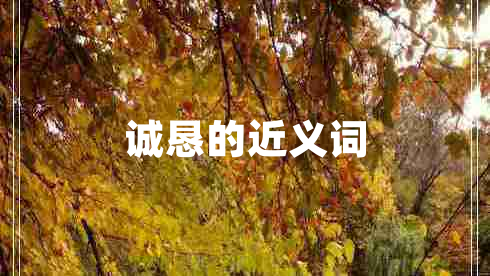 誠(chéng)懇的近義詞