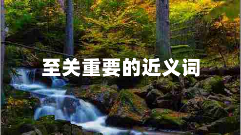 至關(guān)重要的近義詞
