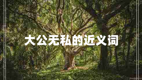 大公無私的近義詞
