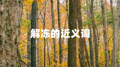 解凍的近義詞 解凍的近義詞