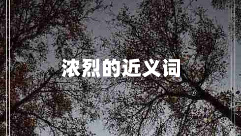濃烈的近義詞
