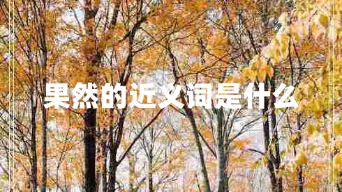 果然的近義詞是什么