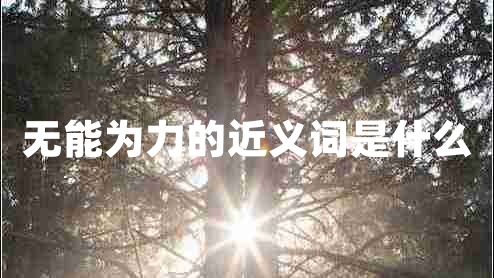 無(wú)能為力的近義詞是什么 無(wú)能為力的近義詞是什么