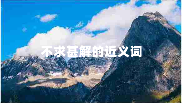 不求甚解的近義詞 不求甚解的近義詞