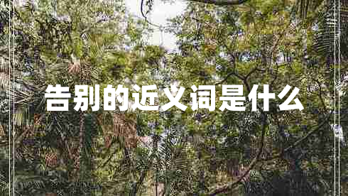 告別的近義詞是什么