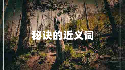 秘訣的近義詞 秘訣的近義詞