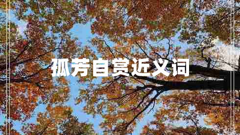 孤芳自賞近義詞