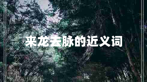 來龍去脈的近義詞 來龍去脈的近義詞