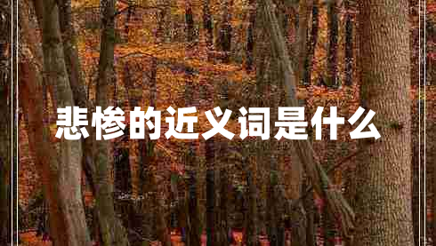 悲慘的近義詞是什么 悲慘的近義詞是什么