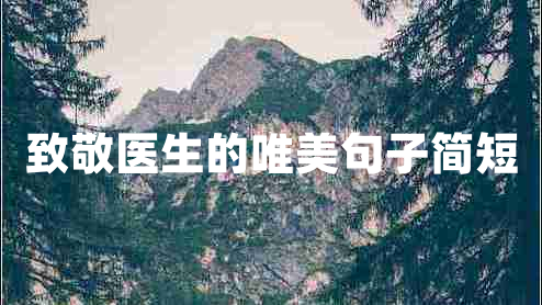 致敬醫(yī)生的唯美句子簡短