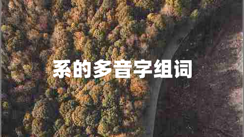 系的多音字組詞