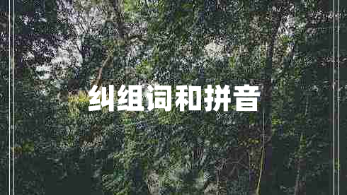 糾組詞和拼音 糾組詞和拼音