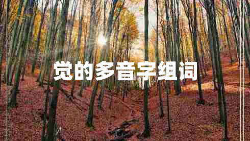 覺(jué)的多音字組詞