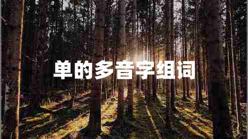 單的多音字組詞