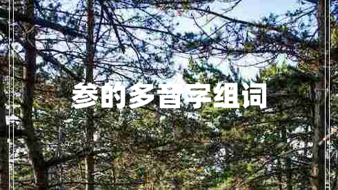 參的多音字組詞