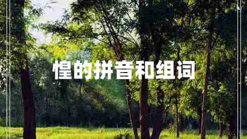 惶的拼音和組詞