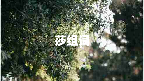 莎組詞 莎組詞