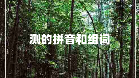 測(cè)的拼音和組詞