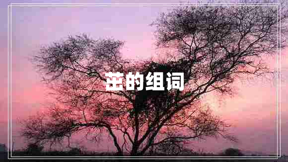 茁的組詞 茁的組詞