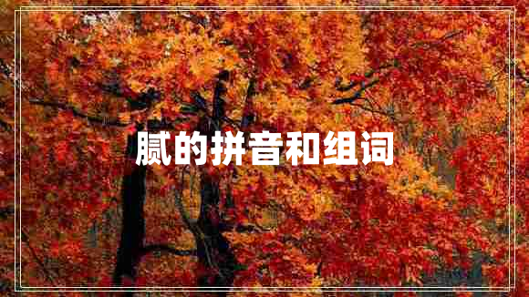 膩的拼音和組詞