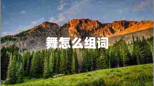 舞怎么組詞