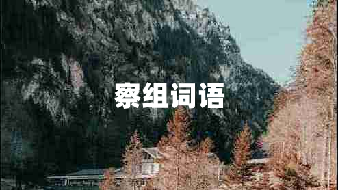 察組詞語(yǔ) 察組詞語(yǔ)