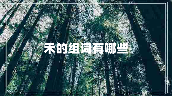 禾的組詞有哪些 禾的組詞有哪些