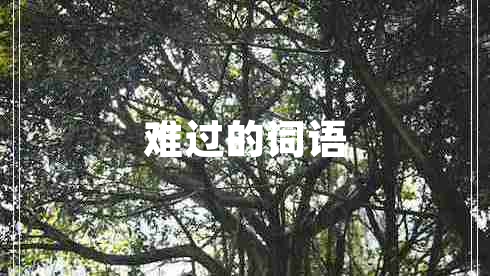 難過(guò)的詞語(yǔ) 難過(guò)的詞語(yǔ)