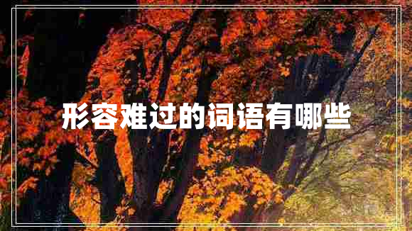 形容難過的詞語有哪些