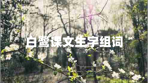 白鷺課文生字組詞