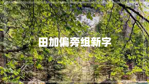 田加偏旁組新字 田加偏旁組新字