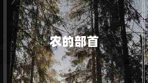 農(nóng)的部首