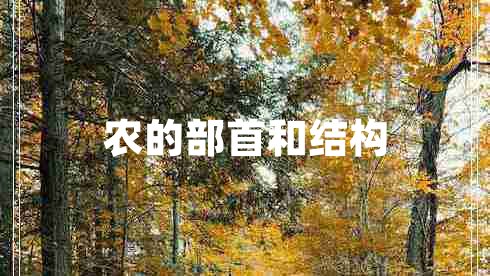 農(nóng)的部首和結(jié)構(gòu)