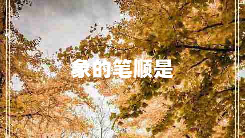 象的筆順是 象的筆順是