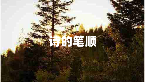 詩的筆順