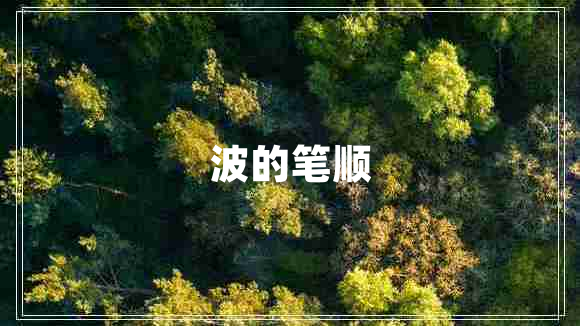 波的筆順 波的筆順