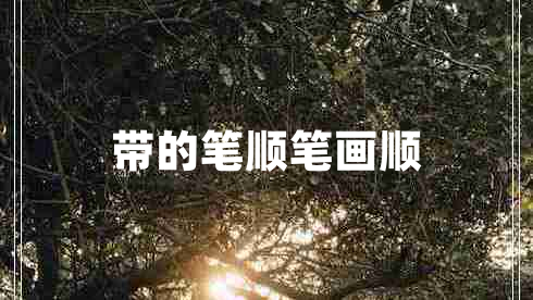 帶的筆順筆畫順