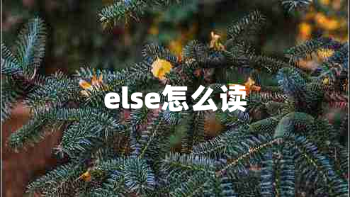 else怎么讀