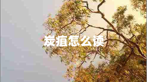 炭疽怎么讀