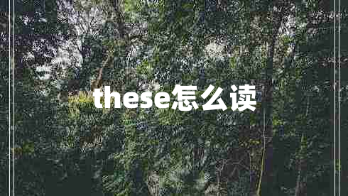 these怎么讀 these怎么讀