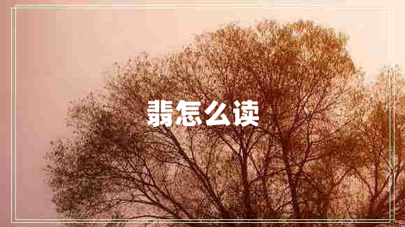 翡怎么讀 翡怎么讀