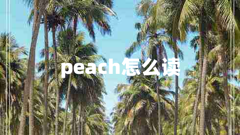 peach怎么讀 peach怎么讀