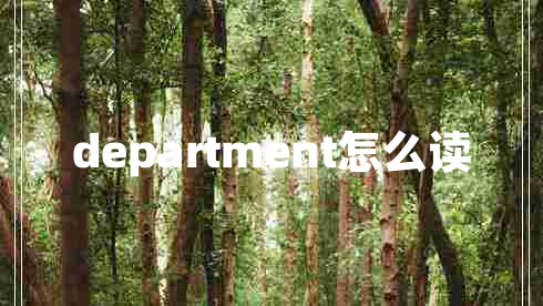 department怎么讀