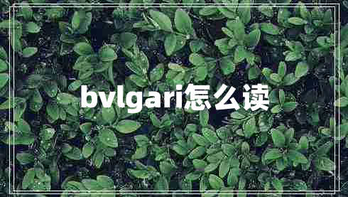 bvlgari怎么讀